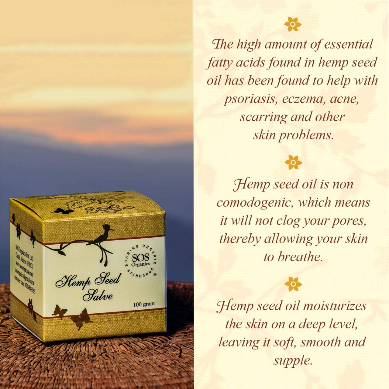 Hemp Seed Salve - Sos Organics - 100gm
