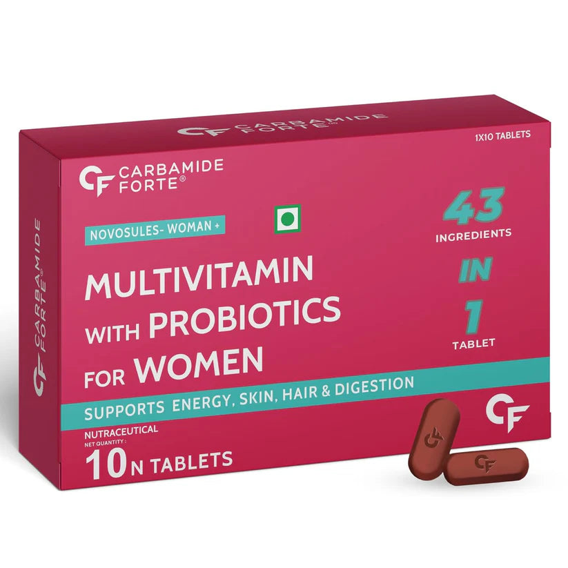 Multivitamin With Probiotics For Women Supports Energy, Skin, Hair, & Digestion Carbamide Forte-10 Tablets