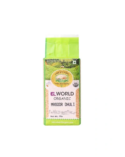 Masoor Dhuli – Red Masoor Dal - USDA Organic - No Chemicals - Elworld Organic – 500gm