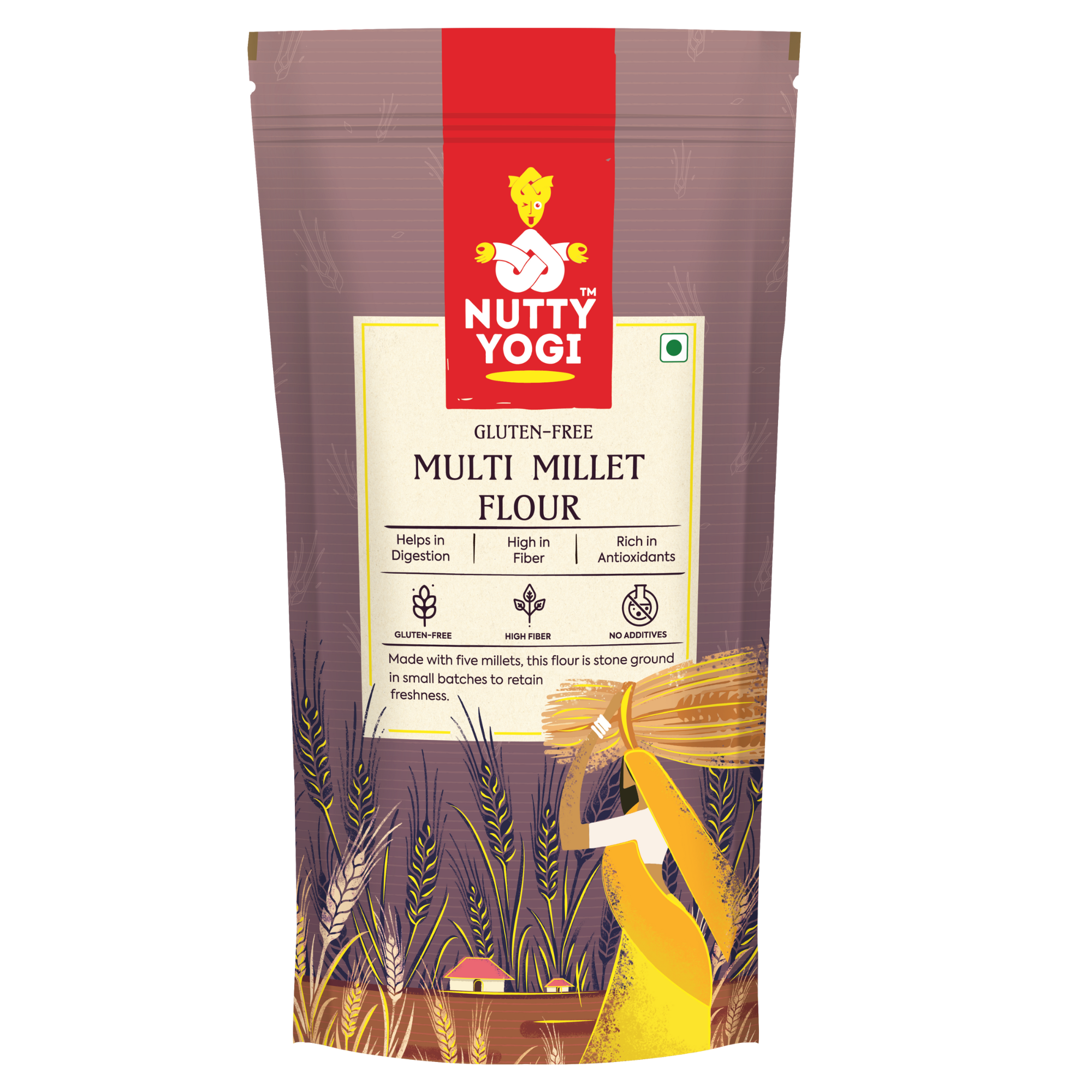Flour | Multi Millet Atta – Gluten Free, Grain Free & No Additive – Nutty Yogi – 500gm