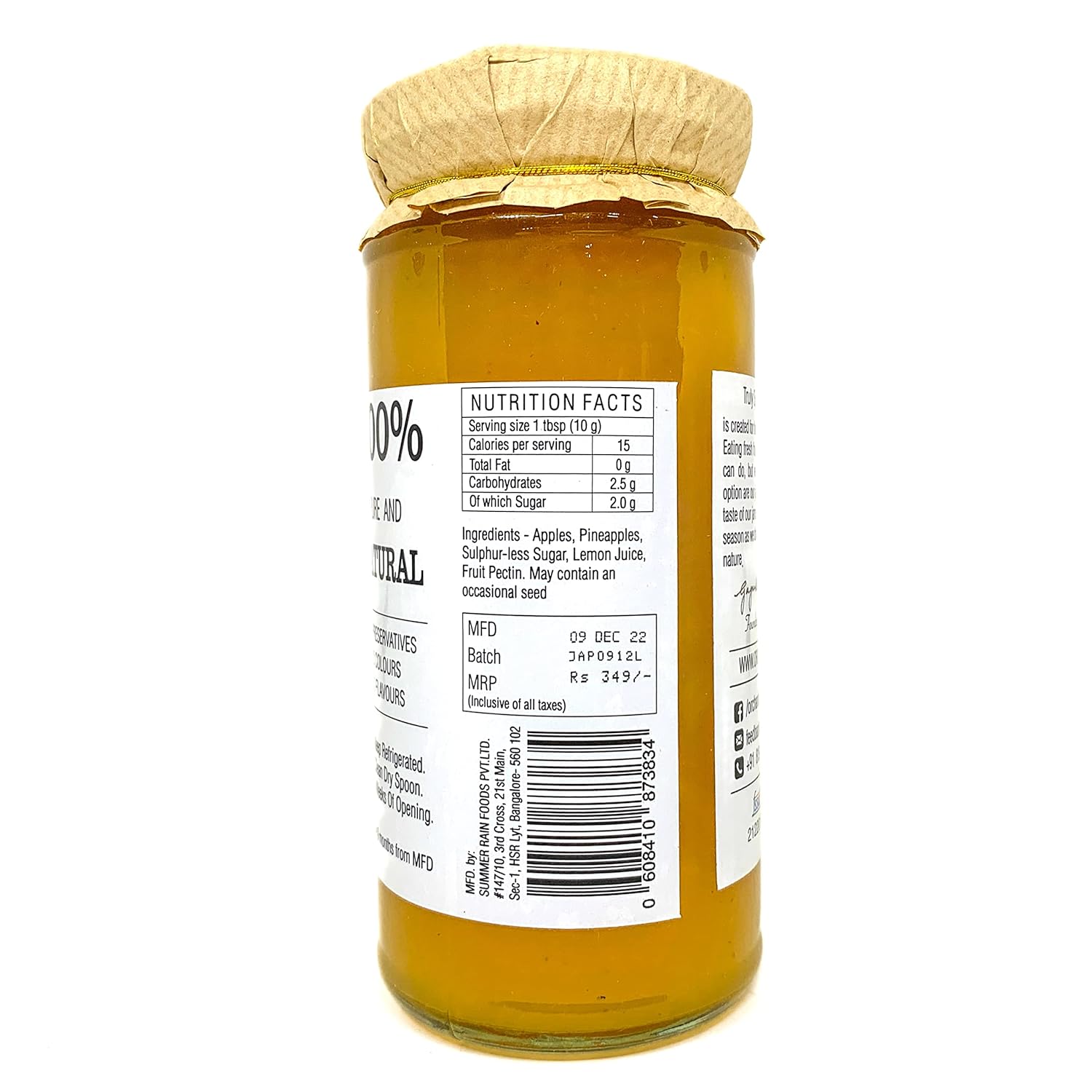 Apple & Pineapple Jam - Orchard Lane - 280gm