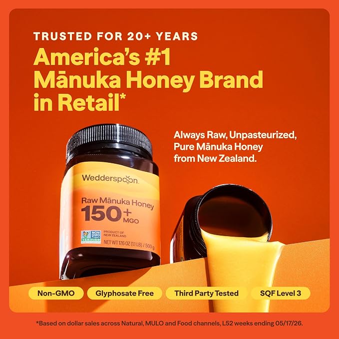 Manuka Honey | Raw Manuka Honey K Factor 16+ - Wedderspoon - 1500gm