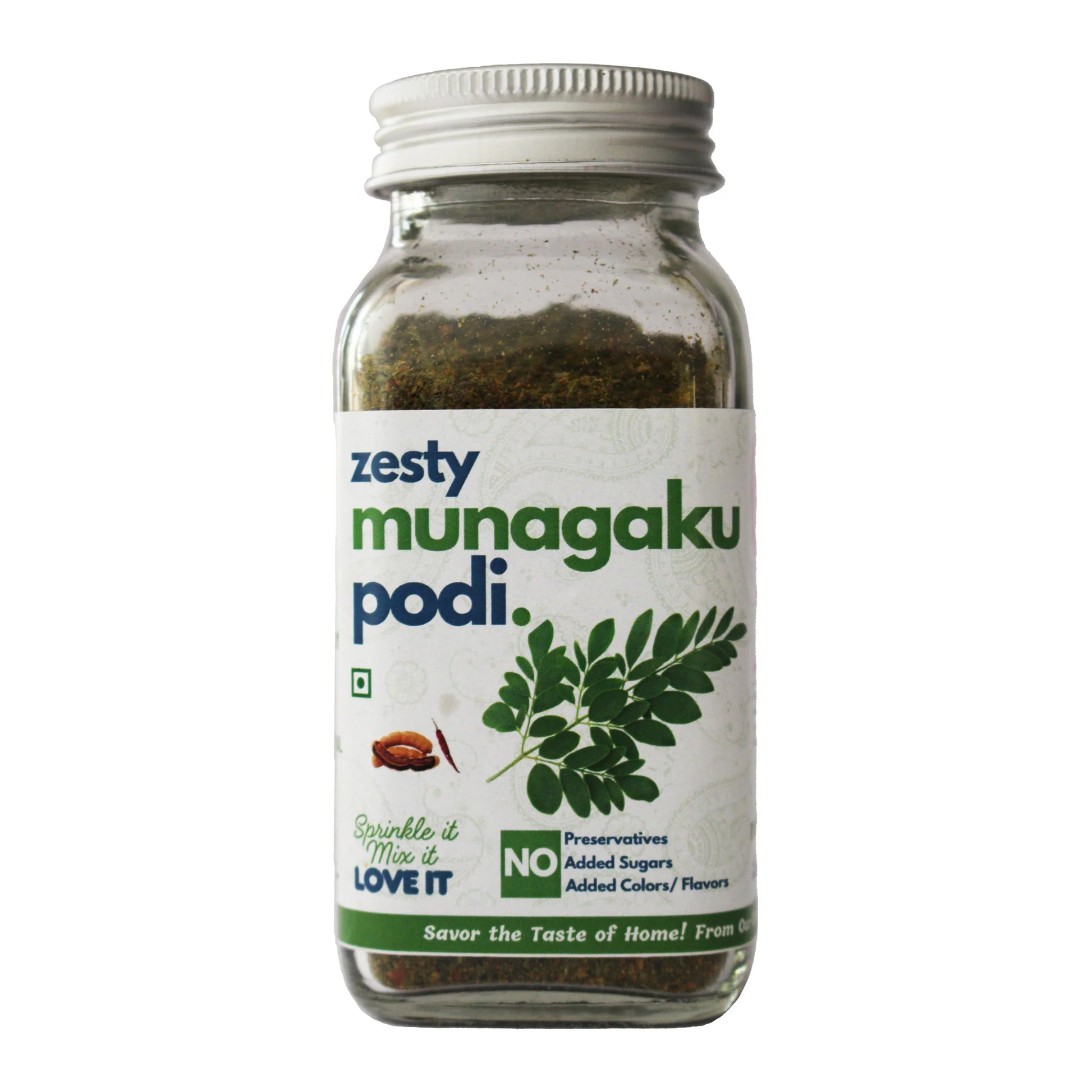 Seasoning | Zesty Munagaku Podi- Spice Blends - No Added Flavours, Sugar, Colour & Preservatives Free - Kitchen Koundinyasa - 75 gm