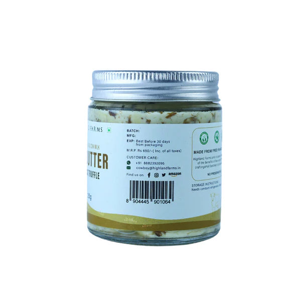 Butter | A2 Butter Black Truffle (Made With A2 Cow Milk) - No Added Preservatives & No Added Artificial Additives - Highland Farms - 125gm