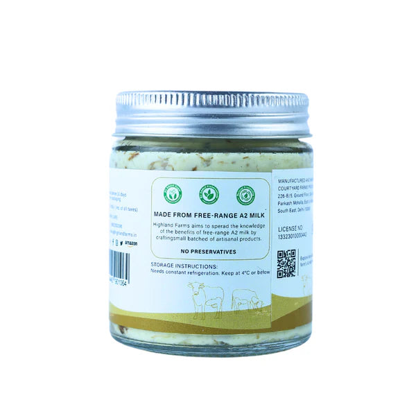 Butter | A2 Butter Sundried Tomato And Basil Leaves (Made With A2 Cow Milk) - No Added Preservatives & No Added Artificial Additives - Highland Farms - 125gm