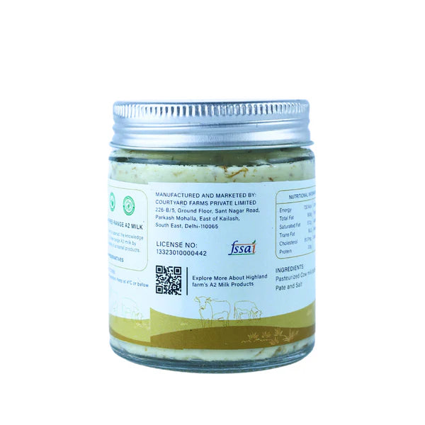 Butter | A2 Butter Sundried Tomato And Basil Leaves (Made With A2 Cow Milk) - No Added Preservatives & No Added Artificial Additives - Highland Farms - 125gm