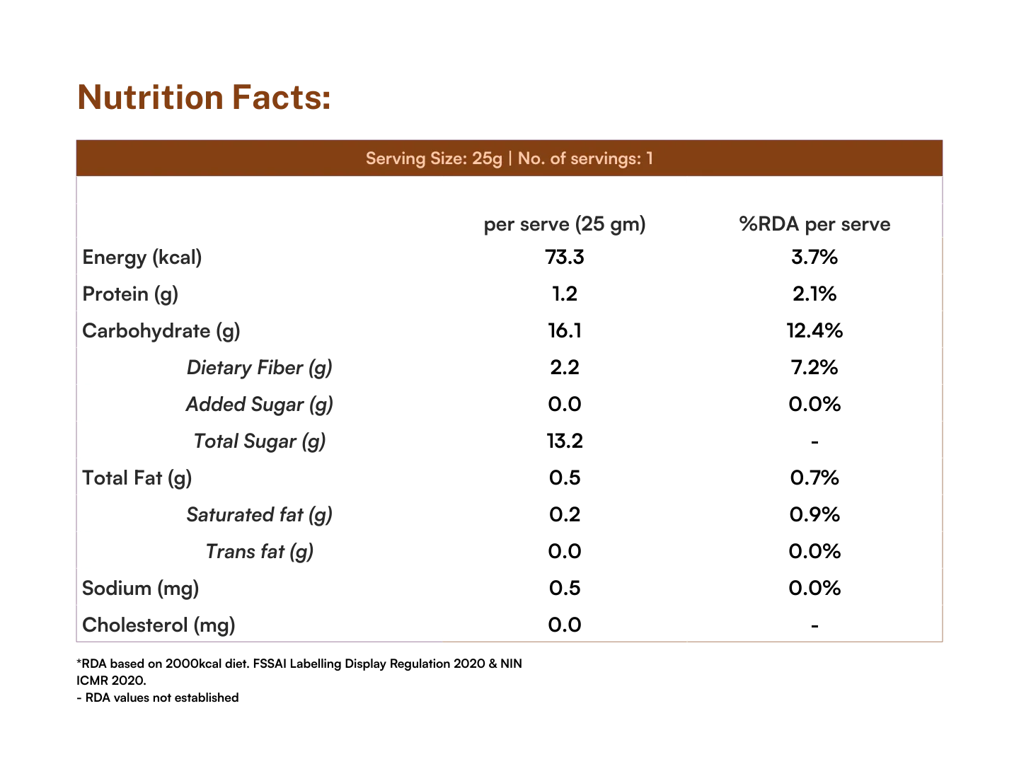 Fruit Bar | Mango Apple Fruit Bar - Vegan, Gluten Free & High Fiber - Pure Project - 25gm