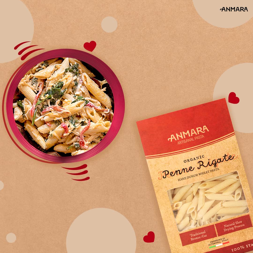 Pasta | Penne Rigate (Hard Durum Wheat Pasta) - 100% Italian - Anmara – 500gm