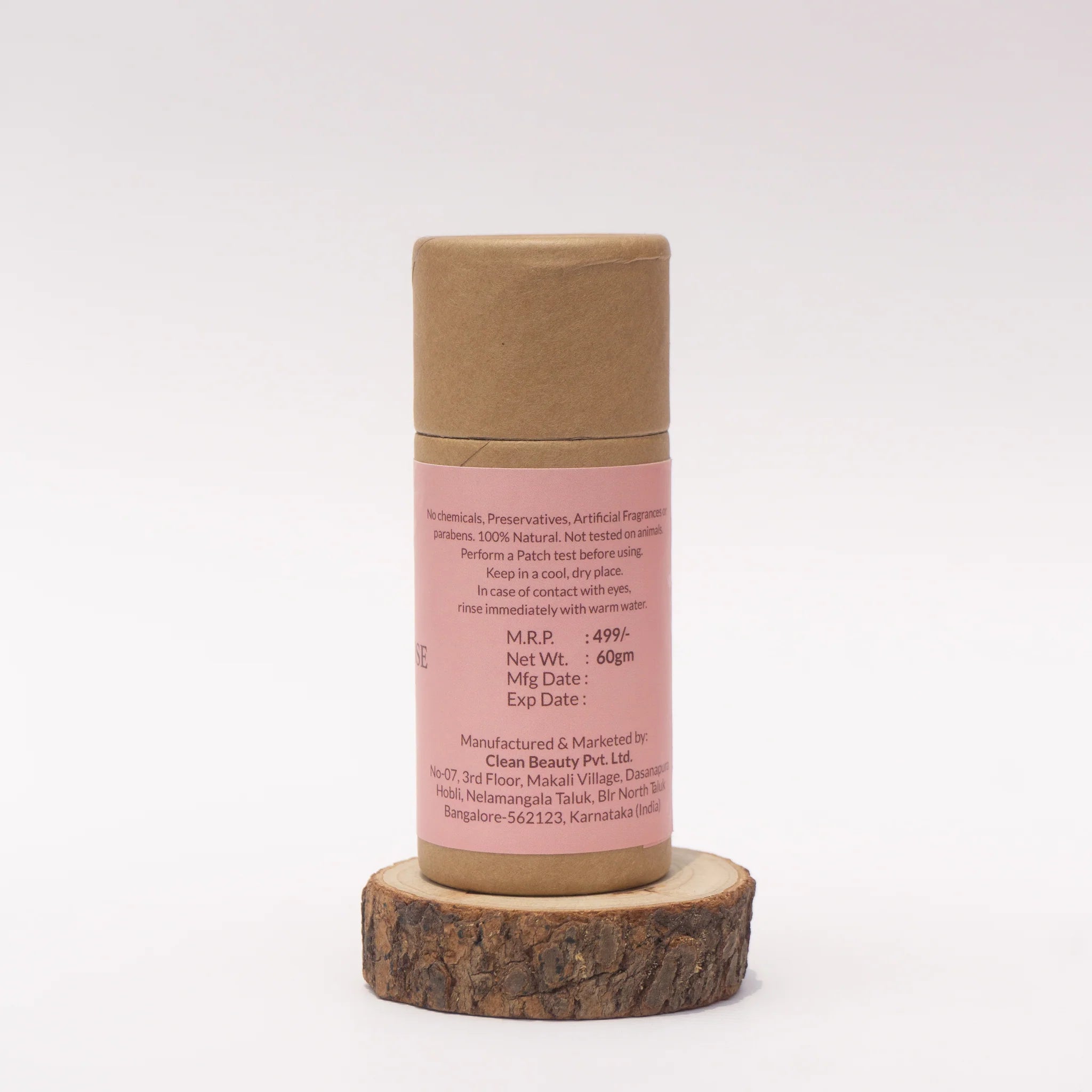 Deodorant | Absolute Rose – Vegan, No Artificial Fragrances, Parabens Free & No Added Preservatives – The Bare Bar – 50gm