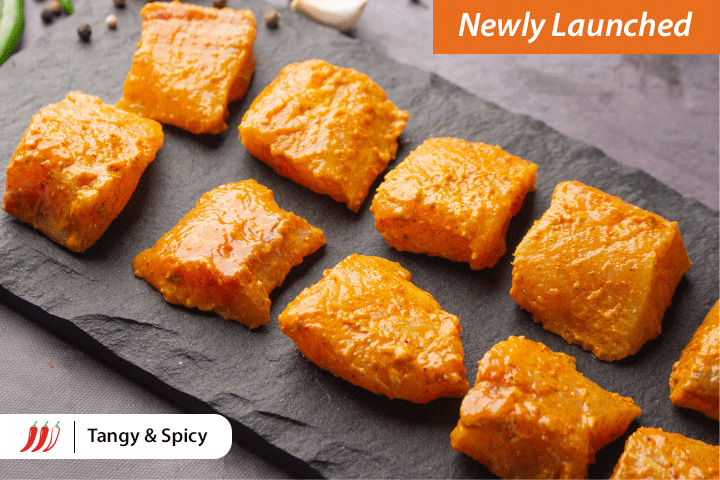 Fresh Basa Fillet | Achari Fish Tikka - Marinated - Antibiotics And Hormone Free - No Added Preservatives & No Added Flavour Enhancer - Nature’s Soul – 250gm