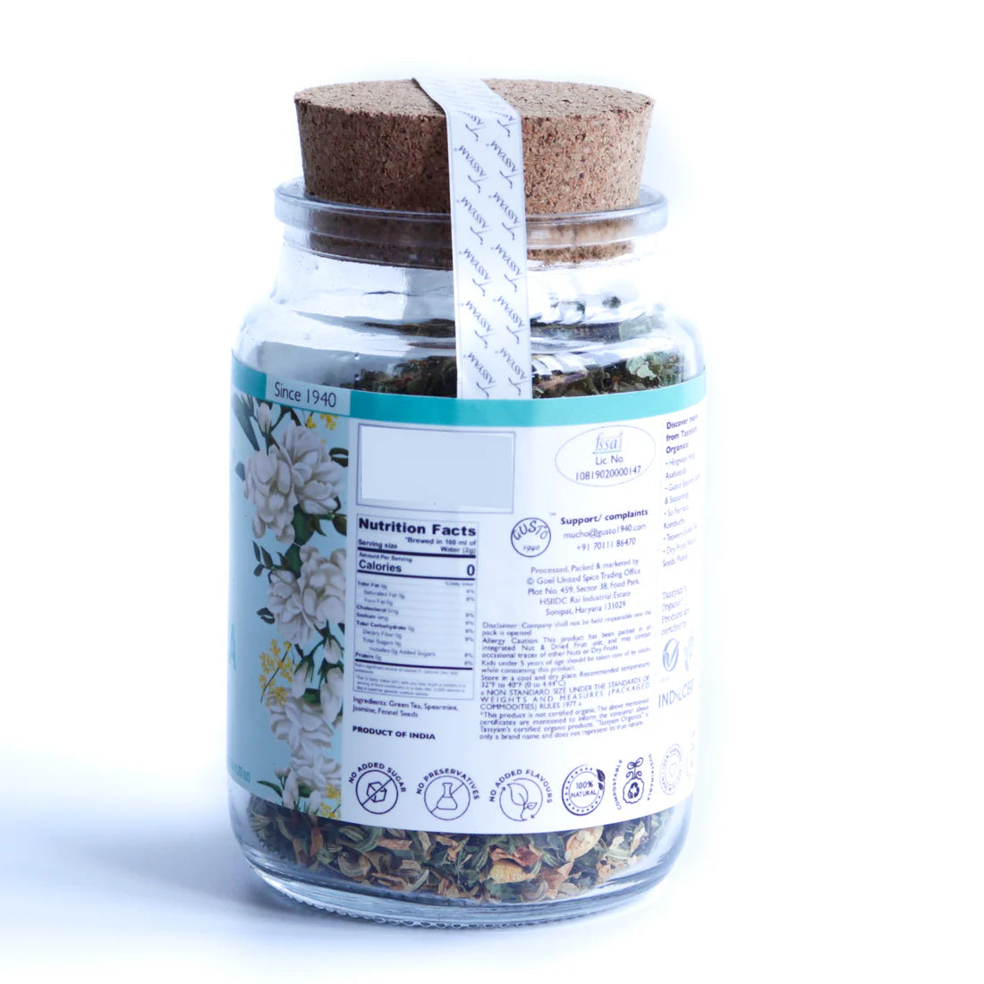 Tea | After Meal (Digestive Green Tea) - Blend With Spearmint & Fennel - Natural - No Artificial Flavors - Tassyam Organics - 35gm