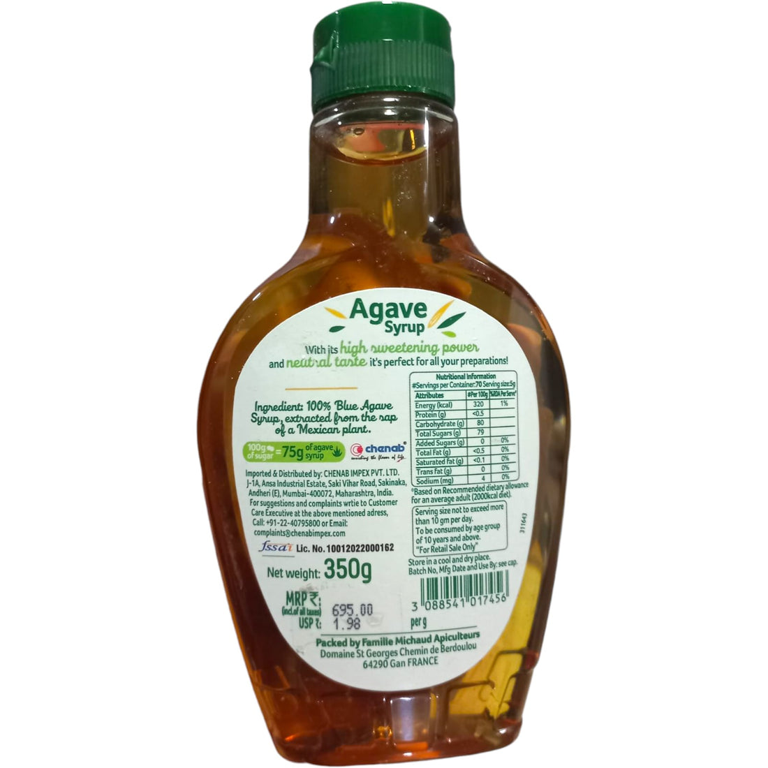 Agave Syrup | Natural Sweetener – Mexico – No Additives & No Added Preservatives – Sunny Via – 350gm
