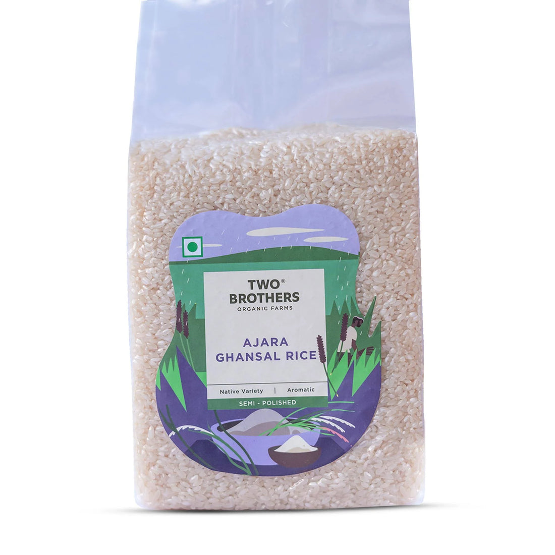 Rice | Ajara Gansal Rice -Semi Polished - Natural - Aromatic ,No Chemicals - Two Brothers - 1000gm