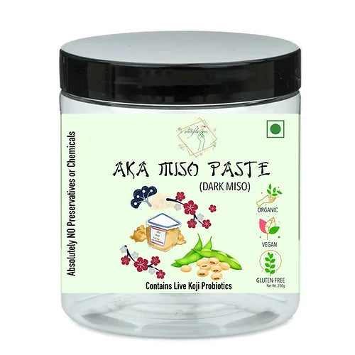 Aka Miso Paste | (Dark Miso) - Japanese - Contains Live Koji Probiotics - Organic - Vegan, Gluten Free, No Preservatives & No Chemical - Posh Flavor - 200gm