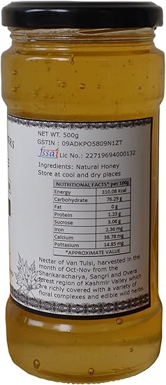 Honey | Kashmiri Raw Honey (AL Mahnoor) – From The Land Of Rishi Kashyap - No Added Adulteration, Sugar, Corn Syrup & No Added Artificial Additives, Coloring Agents Or Preservatives – ROYAL BEE BROTHERS – 500gm
