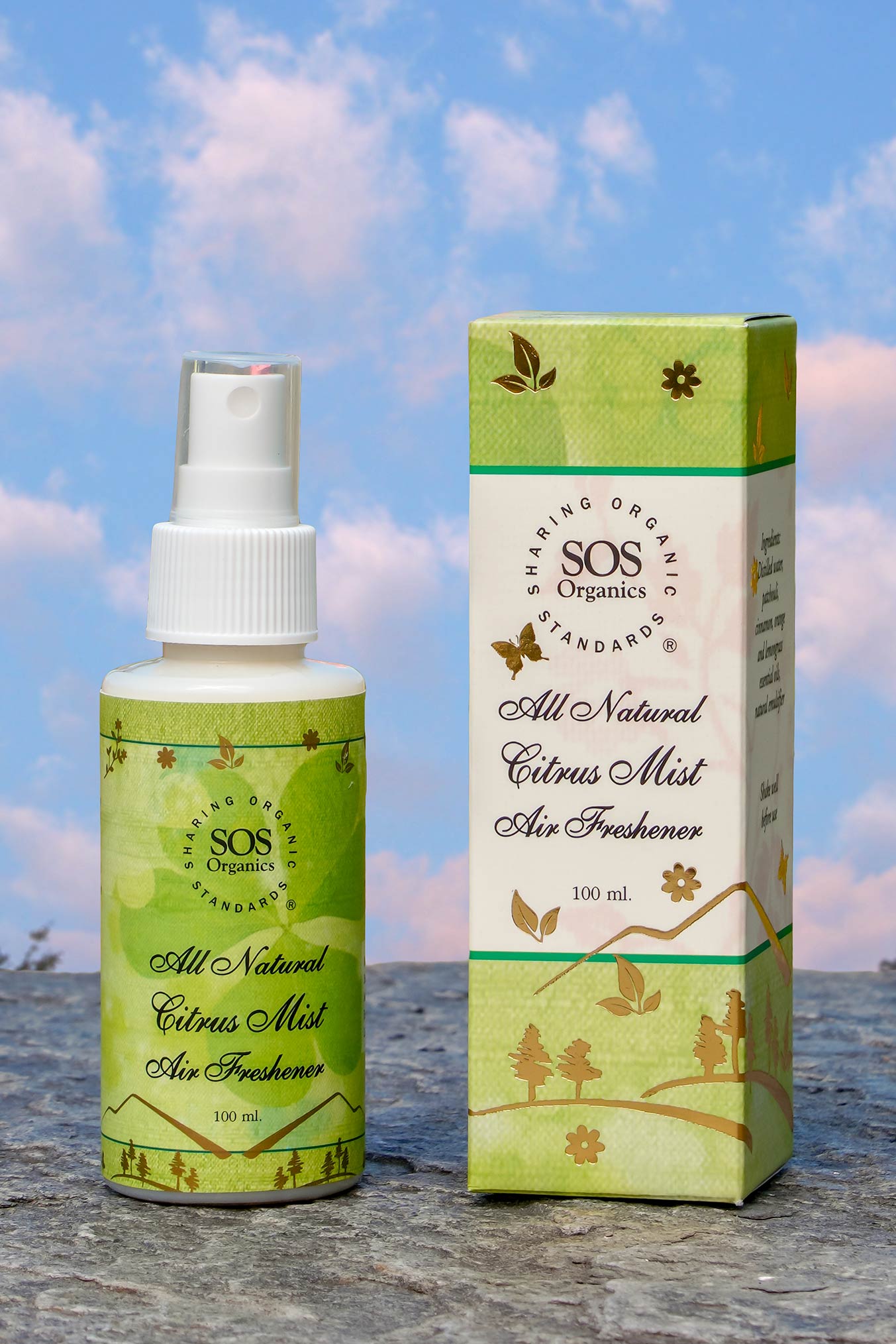 All Natural Citrus Mist Air Freshener – SOS Organics – 100ml