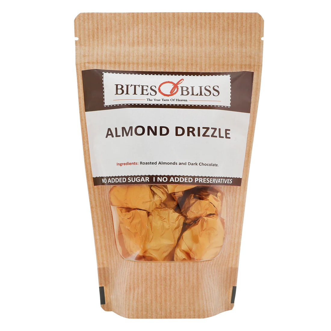 Almond Drizzle | Roasted - Gluten Free, No Added Sugar & No Added Preservatives - Bites Of Bliss - 150gm