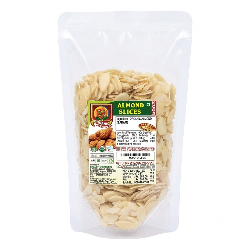 Almonds Slice - No Preservatives & Chemical- Baba Fresh - 200gm