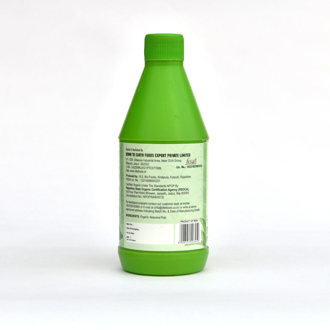 Aloe Vera Juice | Certified Organic - Dte - 500ml