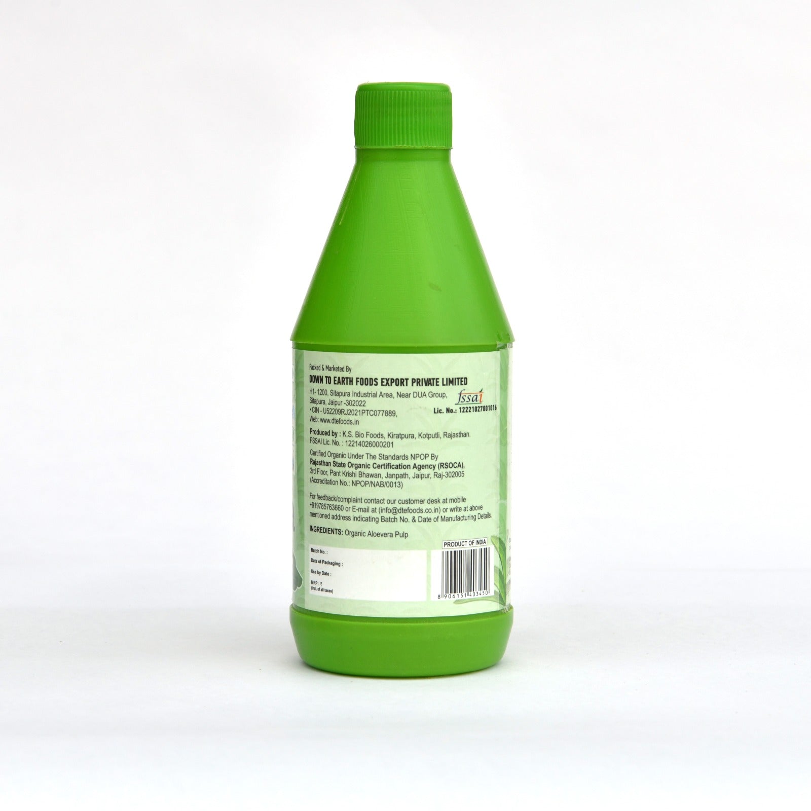 Aloe Vera Juice | Certified Organic - Dte - 500ml