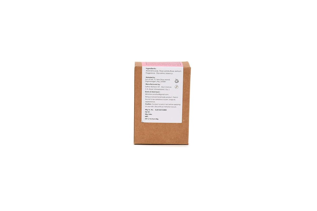 Soap | (Aloe Vera & Rose) - Handcrafted - Son Of Soil - 120gm
