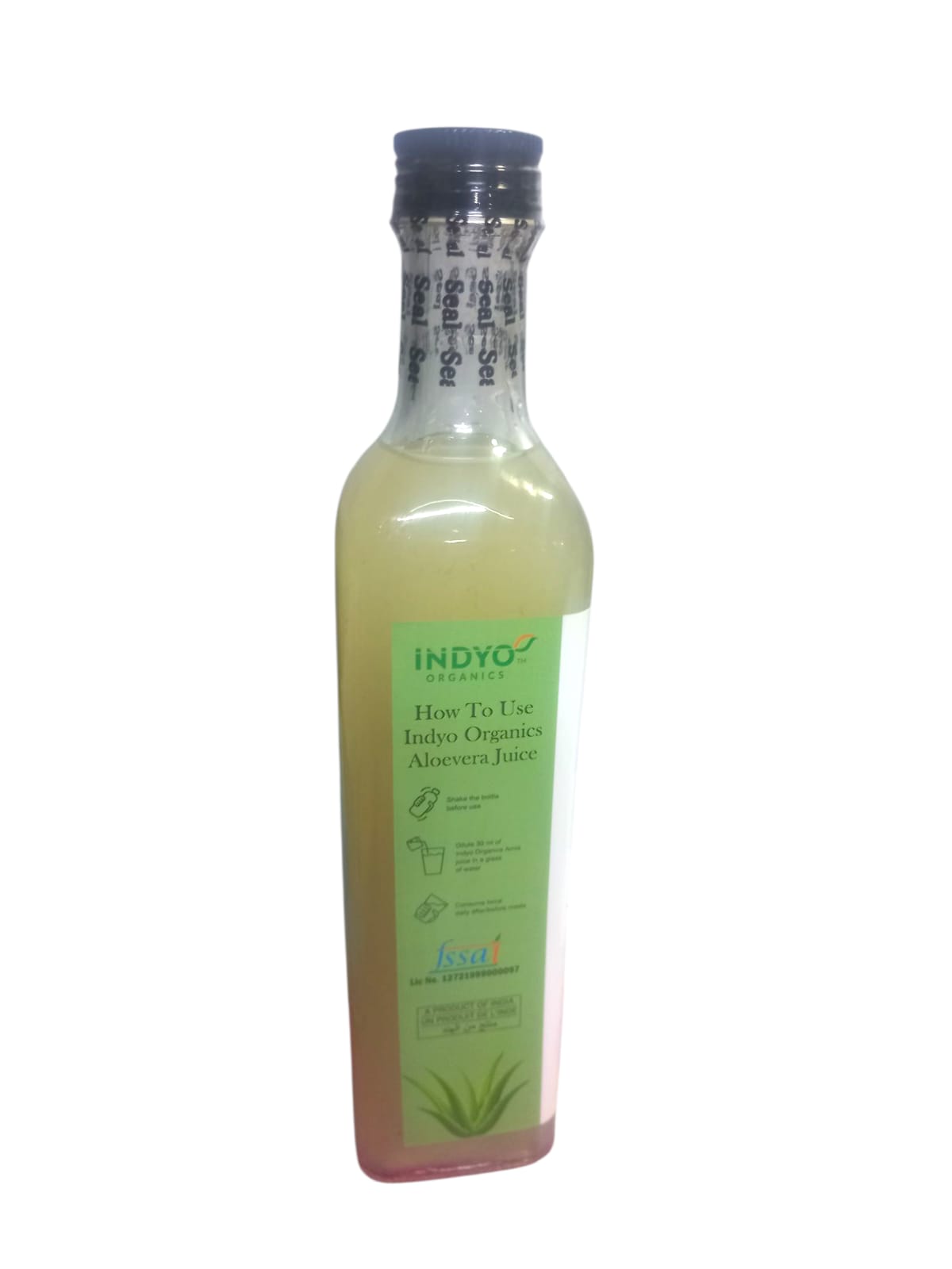 Aloevera Juice | 100% Organic - No Added Flavours, Colours & No Added Preservatives - Indyo Organic - 500ml