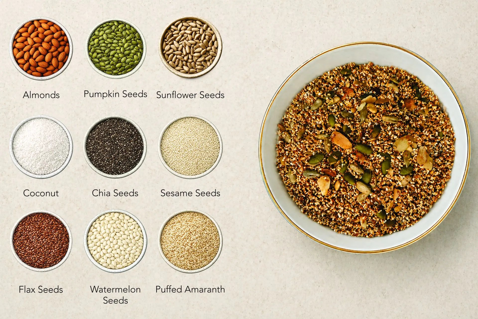 Amaranth Pro+ (52% Nuts-Seeds- Dried Fruit) Granola -Plant Based, Gluten Free, Vegan Friendly-No Added Refined Sugar, Zero Trans Fats -The Nibble box- 300gm