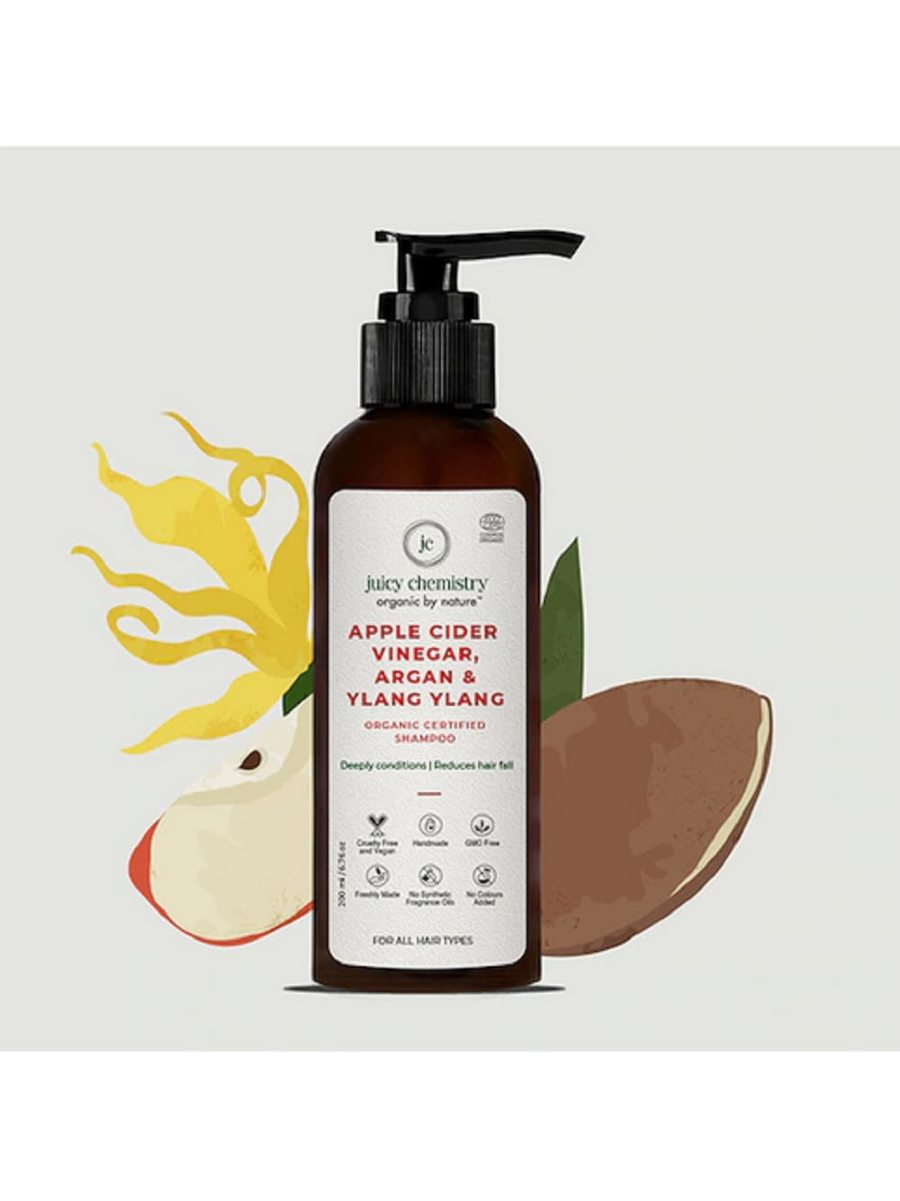 Apple Cider, Vinegar & Argan Shampoo - Juicy Chemistry - 200ml