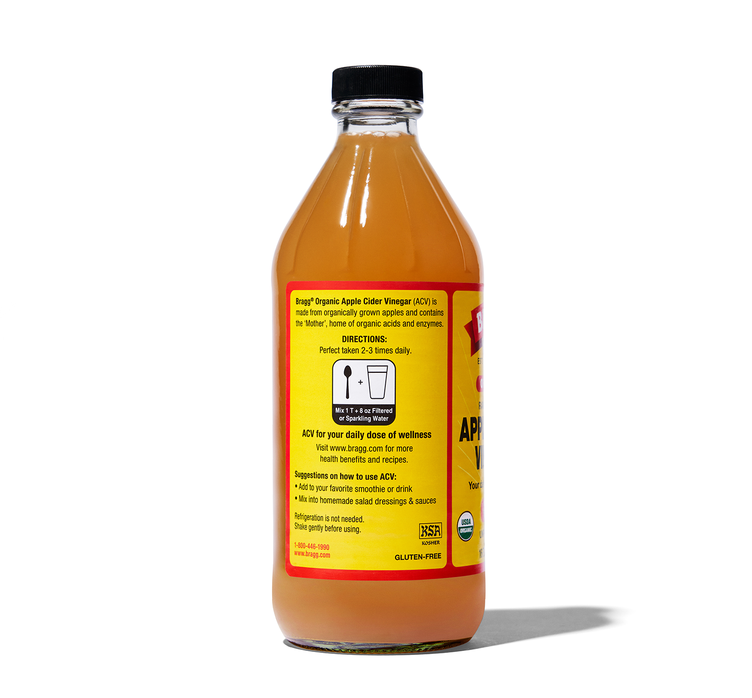 Raw Apple Cider Vinegar With The Mother – Unfiltered & Unpasteurized – Gluten Free – Bragg - 473gm