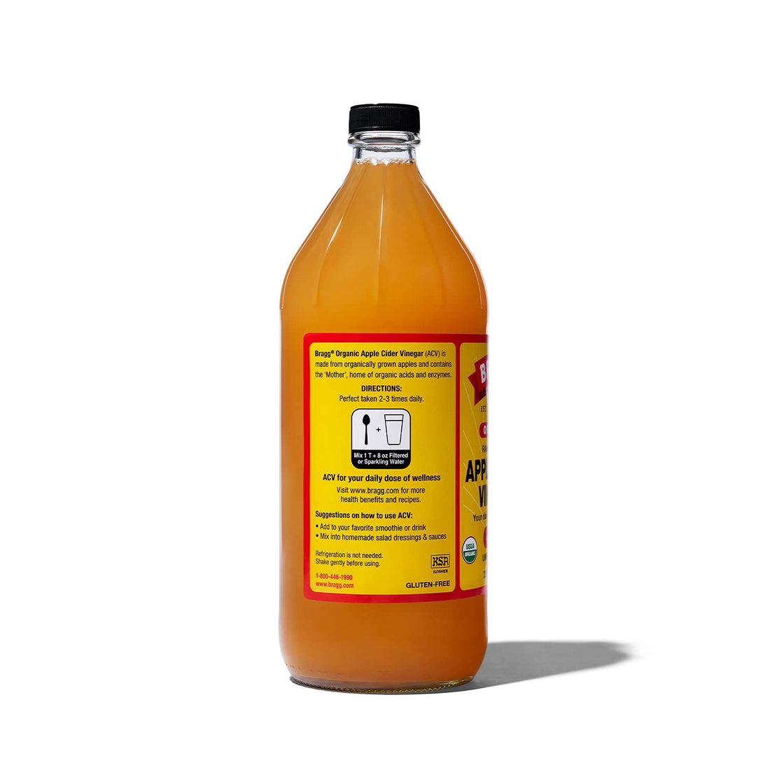 Raw Apple Cider Vinegar With The Mother - Unfiltered & Unpasteurized - Gluten Free - Bragg - 946gm