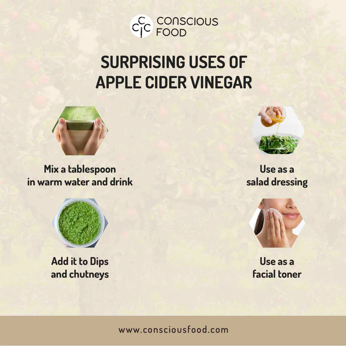 Apple Cider Vinegar With Mother - Conscious Food - 500ml