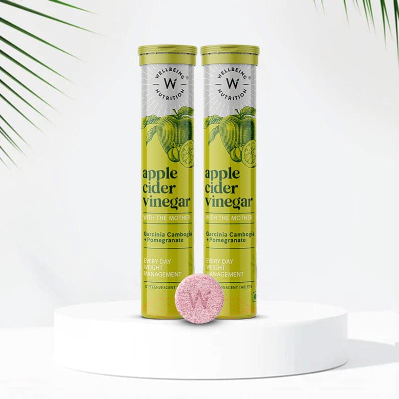Apple Cider Vinegar | (With Garcinia Cambogia And Pomegranate) - Plant Based - Gluten Free, Sugar Free - Wellbeing Nutrition - 68gm