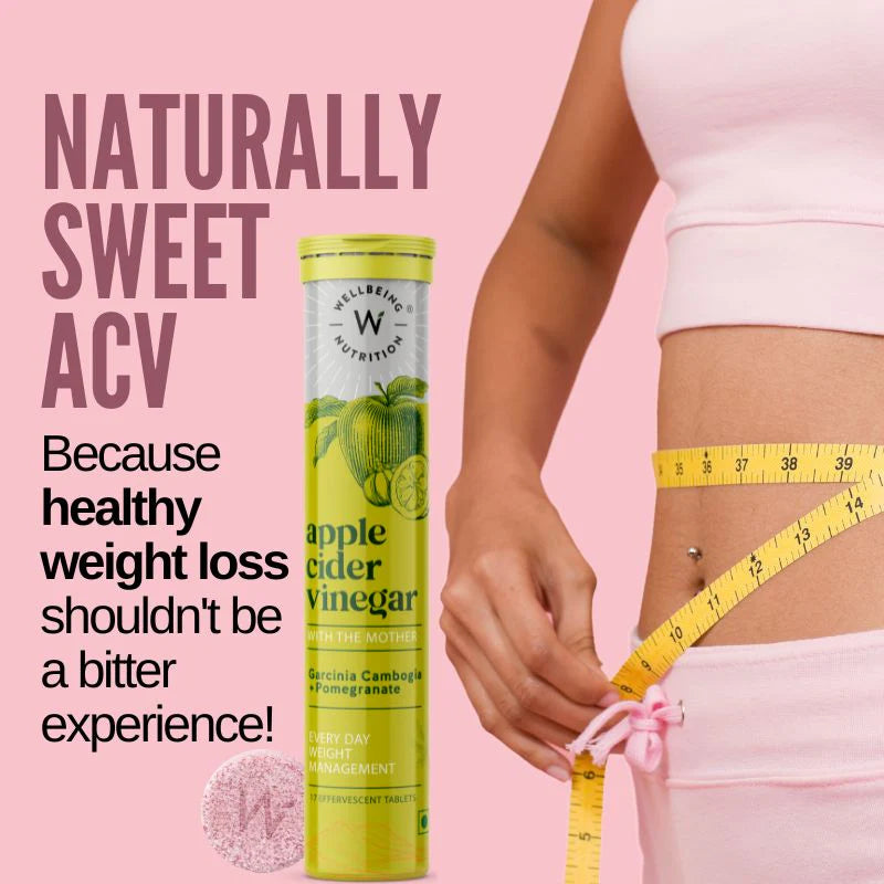 Apple Cider Vinegar | (With Garcinia Cambogia And Pomegranate) - Plant Based - Gluten Free, Sugar Free - Wellbeing Nutrition - 68gm