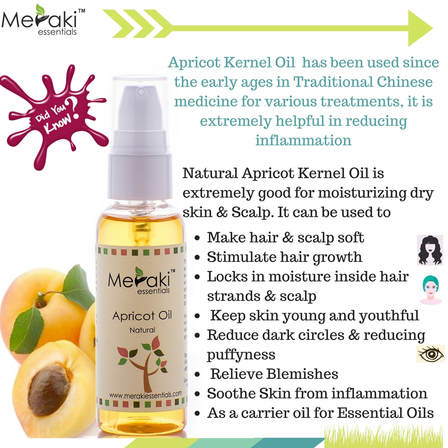 Apricot Oil (Prunus Armeniaca) - Natural - Indian - Meraki Essentials - 50ml