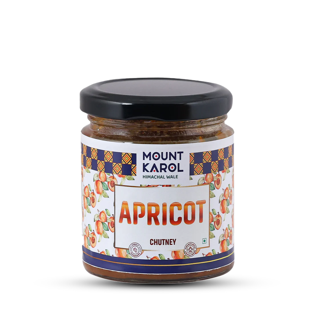 Chutney | Apricot Chutney (Made With Cold Pressed Mustard Oil) - Pure Himalayan Flavor - No emulsifiers, Stabilisers, Nothing Artificial, No Flavour Enhancers, Colours & No Artificial Preservatives - Mount Karol - 220gm
