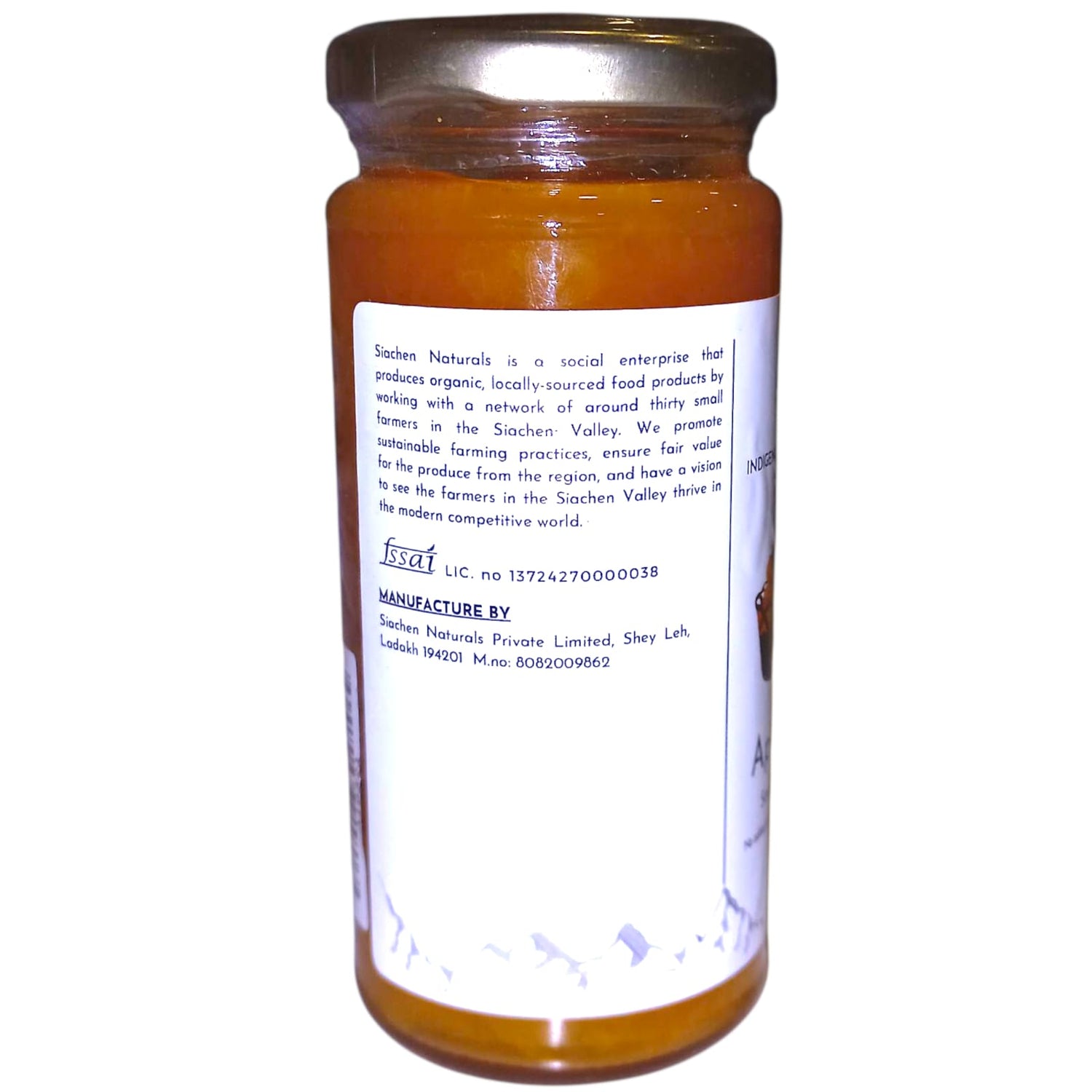 Jam | Apricot Jam - Ladakh - No Added Preservatives, Artificial Flavorings Or No Added Colour - Siachen Naturals - 250gm