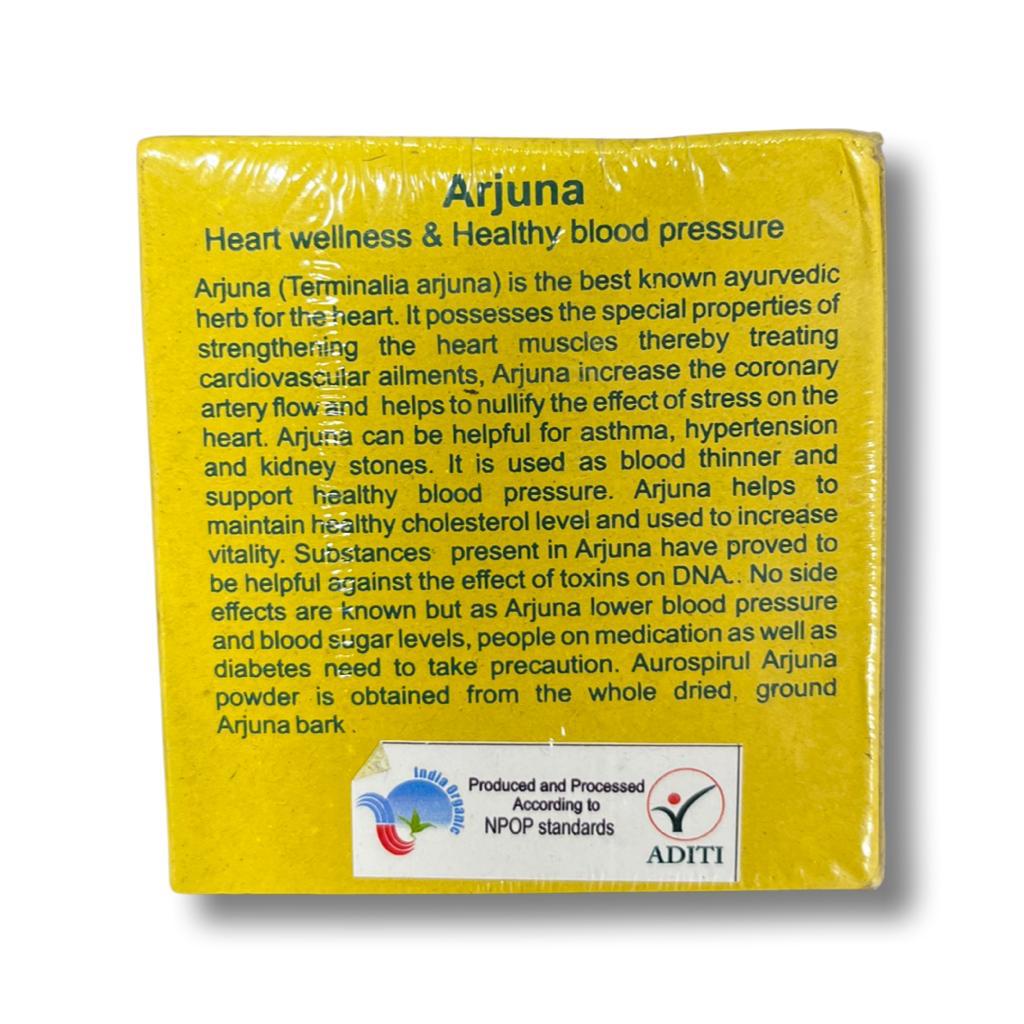 Arjuna | (Heart Wellness & Healthy Blood Pressure) - GMO Free, Helps For Asthma, Hypertension & Kidney Stones - Aurospirul – 100 Capsules