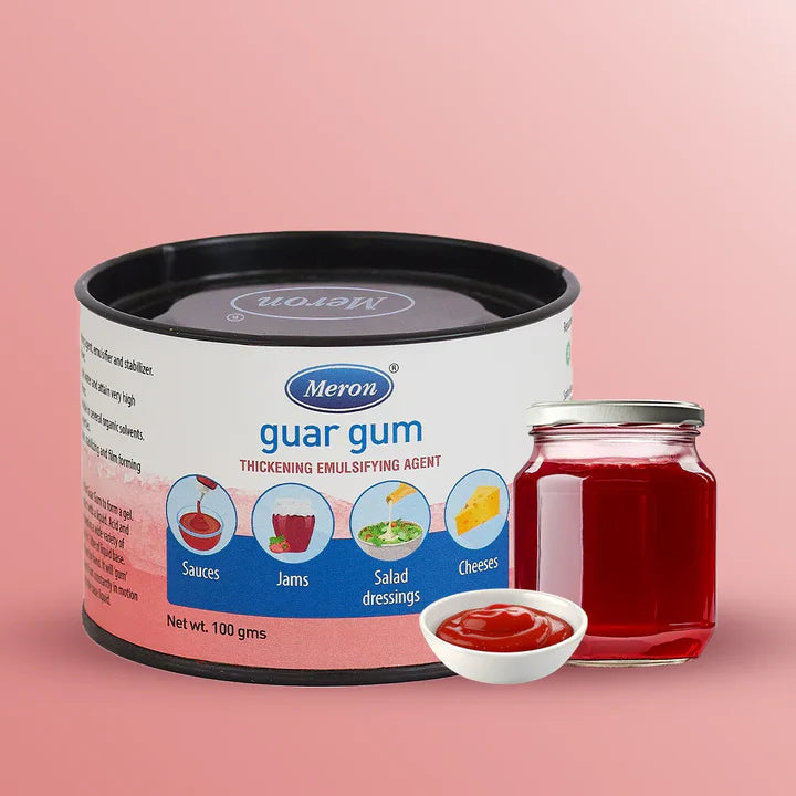 Guar Gum | Thickening Emulsifying Agent-Vegan , Gluten Free, 100% Natural - Sauces, Salad Dressings-Zero Preservatives, Colourless, Non GMO- Meron - 100gm