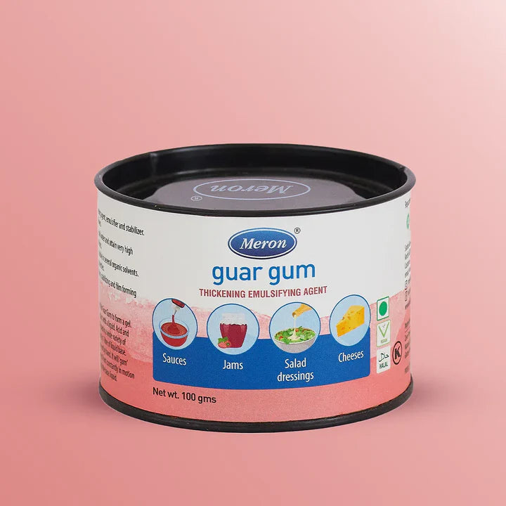 Guar Gum | Thickening Emulsifying Agent-Vegan , Gluten Free, 100% Natural - Sauces, Salad Dressings-Zero Preservatives, Colourless, Non GMO- Meron - 100gm