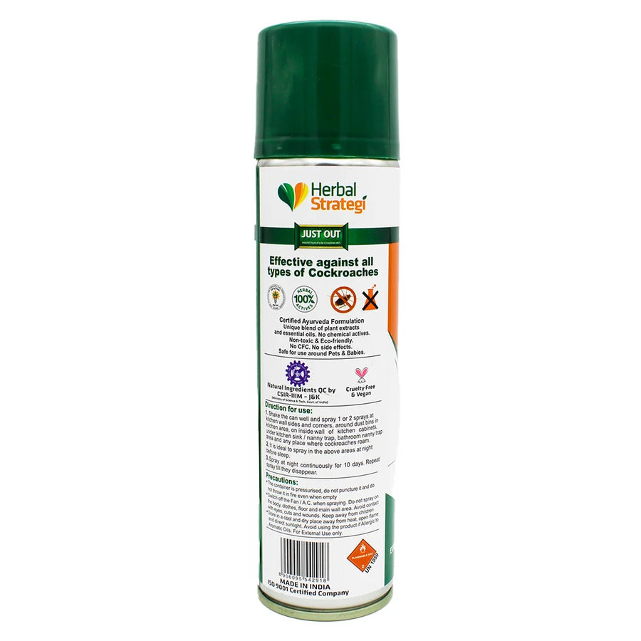 Repellent | Ayurvedic Cockroach Repellent (2X Power Spray)-Made With Essential Oils & Plant Extracts -100% Herbal Actives - Certified Ayurveda (AYUSH) - Non-Toxic & Eco friendly - No Side Effects , NO CFC - Herbal Strategi - 200ml