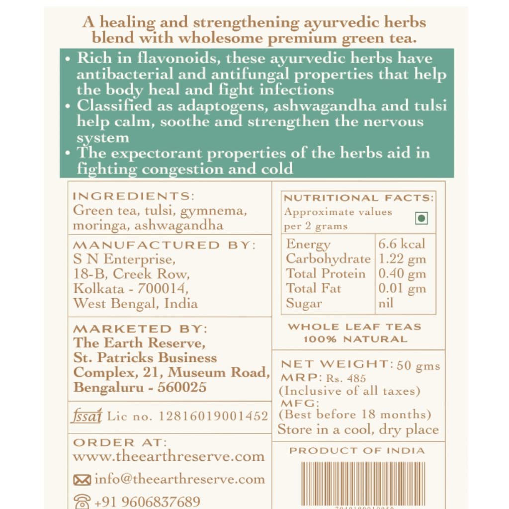 Yogi Tea (Ashwagandha, Moringa & Tulsi) – The Earth Reserve – 50gm