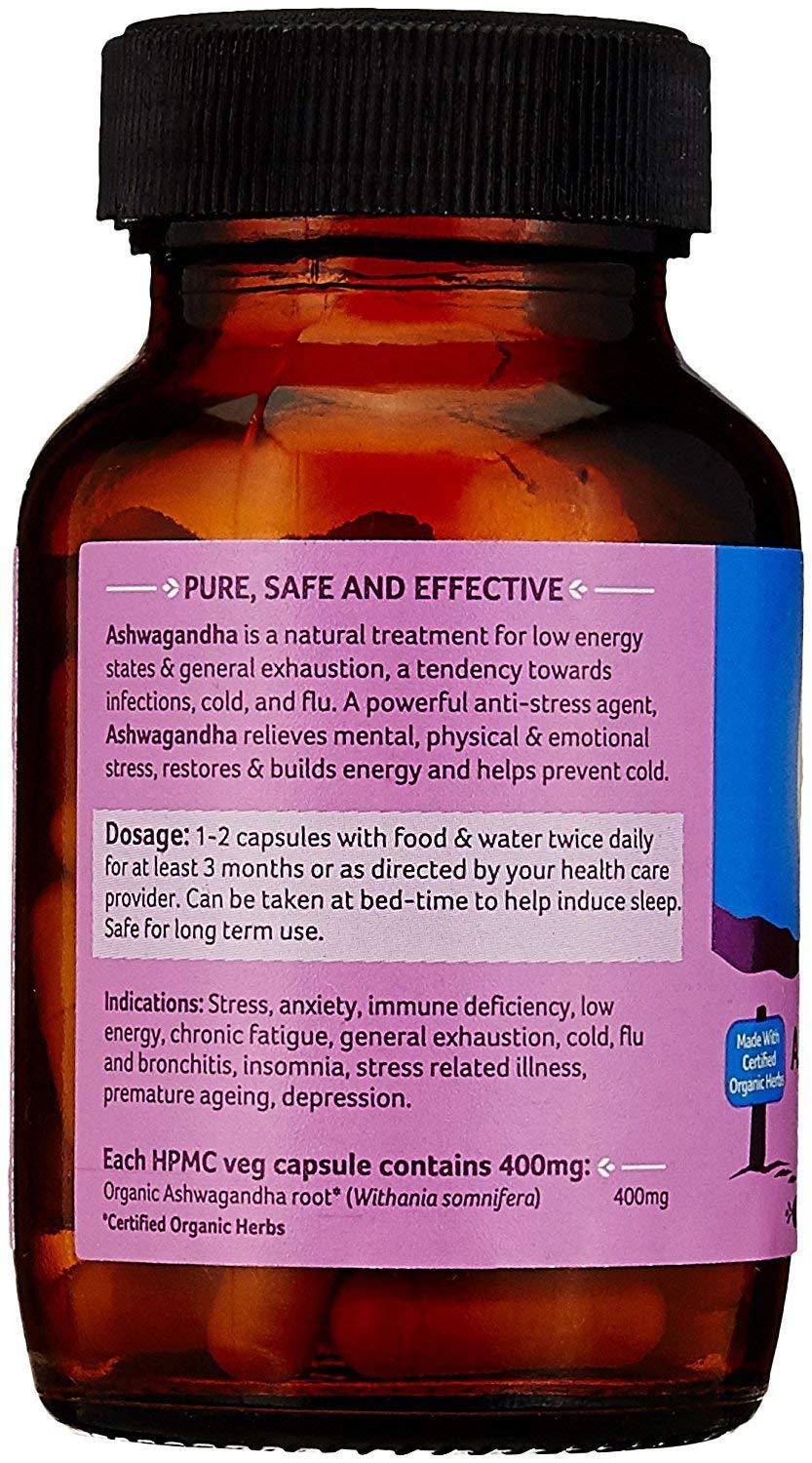 Ashwagandha - Relives Stress & Builds Vitality - Organic India - 60 Capsules
