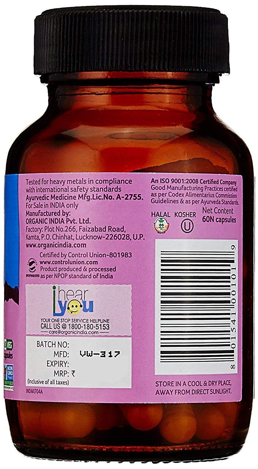 Ashwagandha - Relives Stress & Builds Vitality - Organic India - 60 Capsules