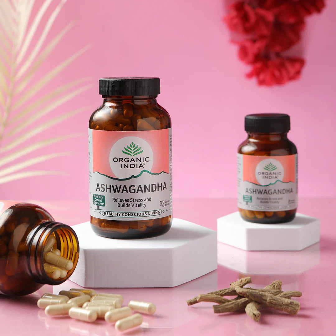 Ashwagandha - Relives Stress & Builds Vitality - Organic India - 60 Ca ...
