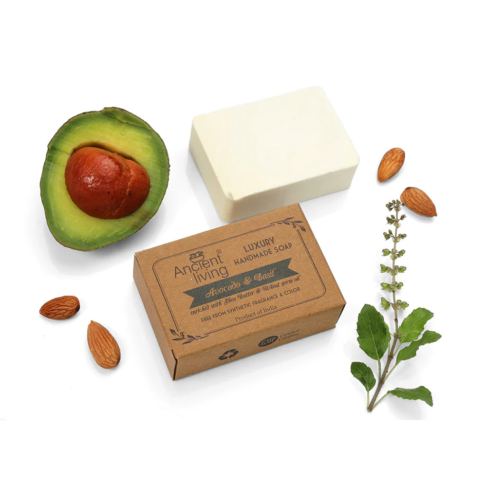 Soap | Avocado & Basil Luxury Handmade Soap - Ancient Living - 100gm