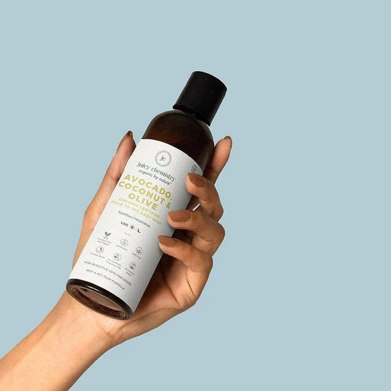 Avocado, Coconut & Olive Organic Head To Toe Baby Wash - Juicy Chemistry - 200ml