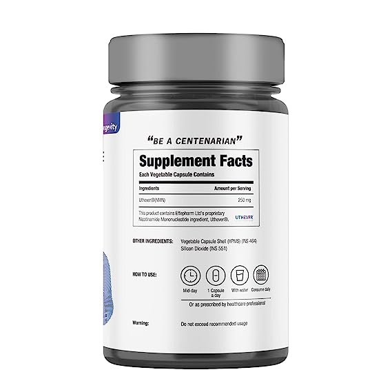 B Nmn 250 | Nad + Booster - Improve Muscle Strength - Vegan, Gluten Free, Dairy Free, Sugar Free & Gmo Free - Decode Age - 30 Capsules