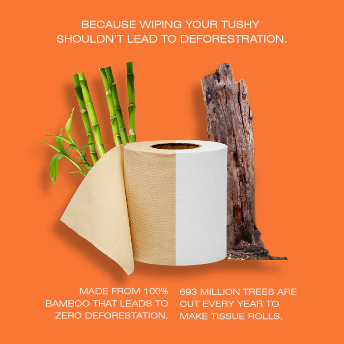 Tissue Roll | Bamboo – Organic – Eco Friendly & Chemical Free – Beco – 3 Ply – (Pack Of 4) – 220 Pulls