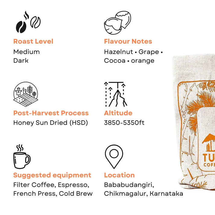 Coffee | Baarbara (Drip Filter) - Honey Sun Dried - Medium Dark - No Instant - Direct From Farm – Organic – No Added Sugar, Honey, Fruit, Flavor, Chicory & Preservatives – Tulum Coffee – 250gm