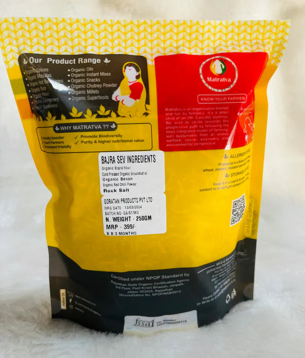 Bajra Namkeen | Millets Namkeen - Handmade - No colour, No Soda, Preservatives Free - Matratva - 250gm